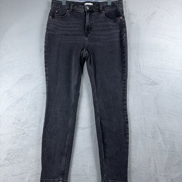 H&M Womens Ankle Skinny Jeans High Rise Five Design Pockets Womens Black Size 12 - Picture 1 of 12